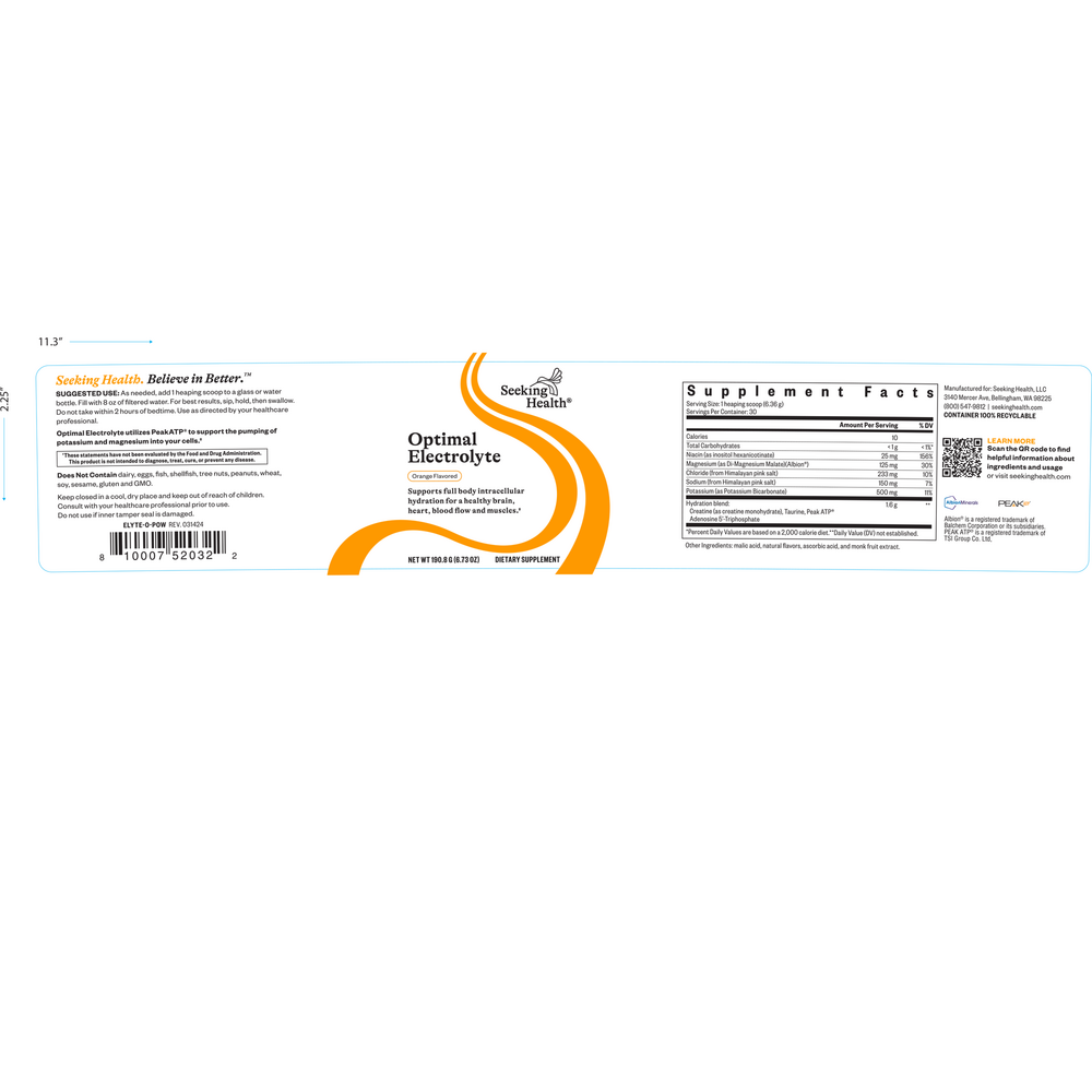 Product image for Optimal Electrolyte Orange Powder.