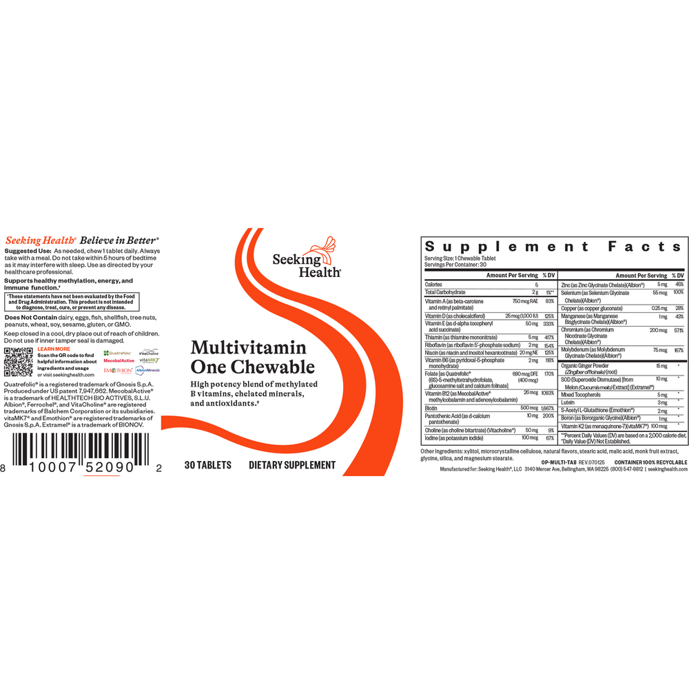 Product image for Multivitamin One Chewable.