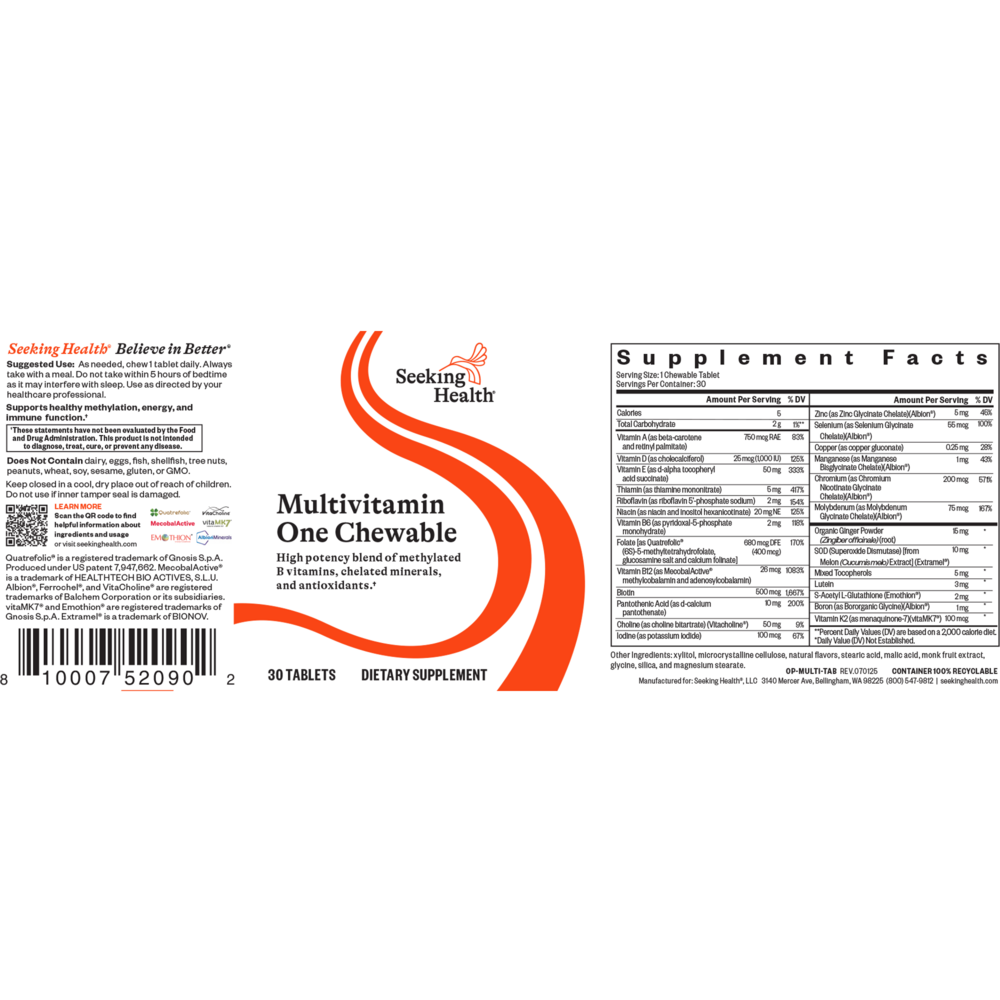 Product image for Multivitamin One Chewable.