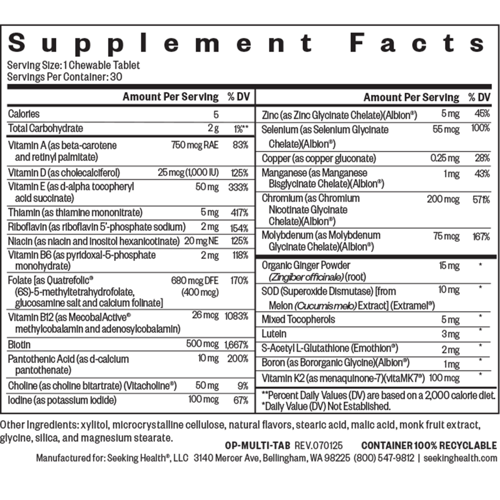 Product image for Multivitamin One Chewable.