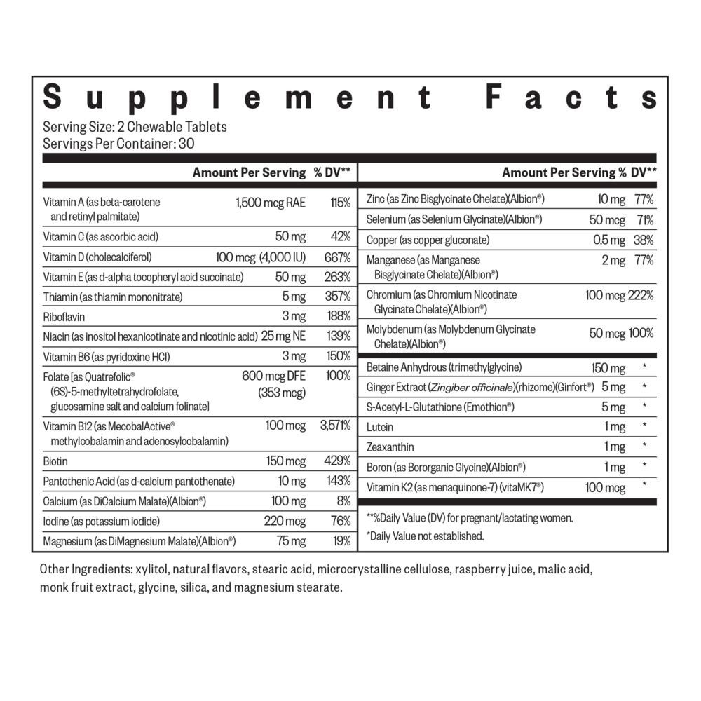 Product image for Prenatal Essentials Chewable.