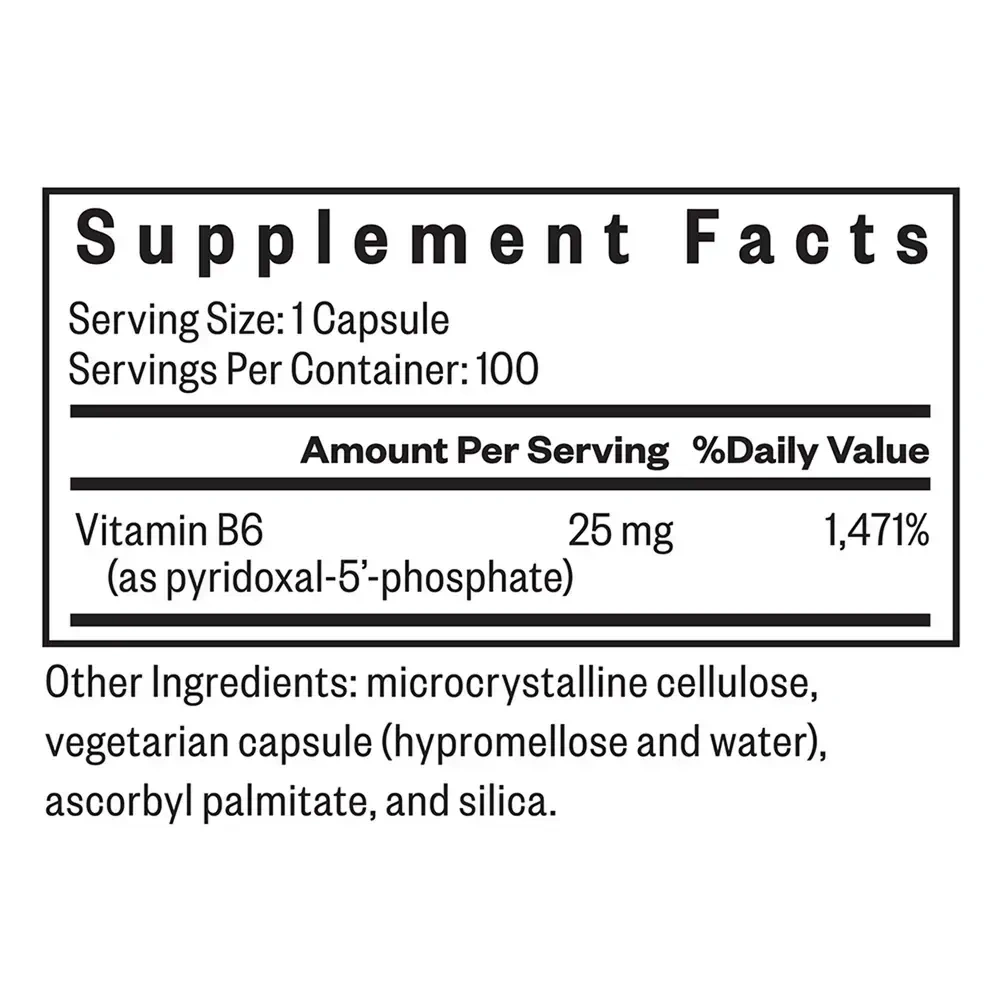 Product image for P-5-P (Pyridoxal 5-Phosphate) 25mg.