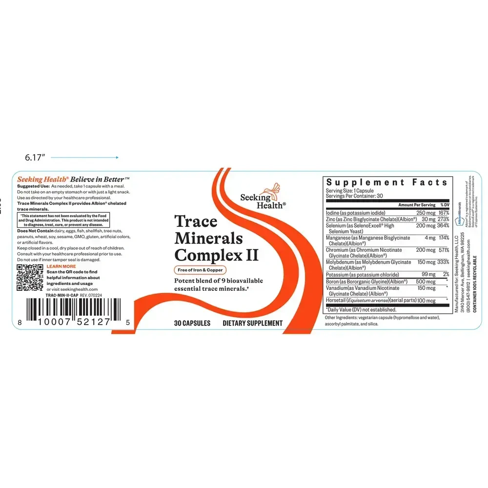 Product image for Trace Mineral Complex II Iron and Copper Free.