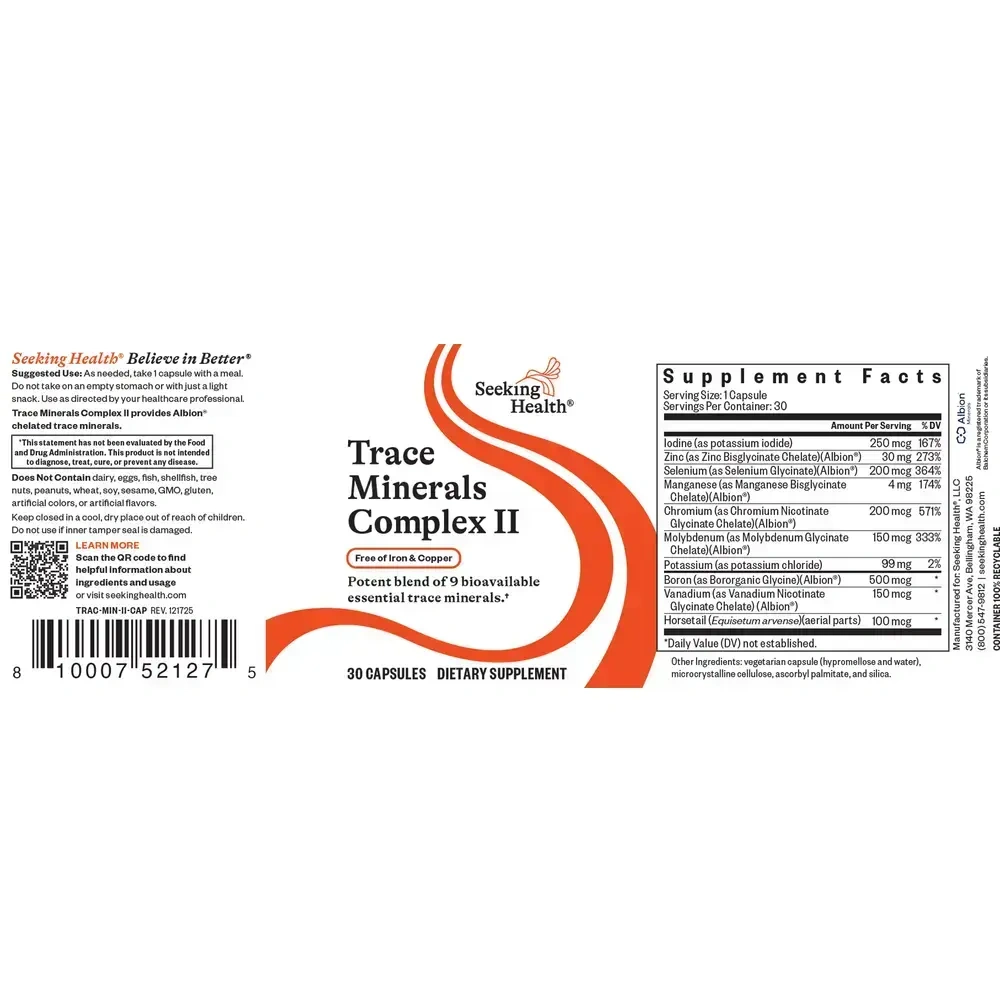 Product image for Trace Mineral Complex II Iron and Copper Free.
