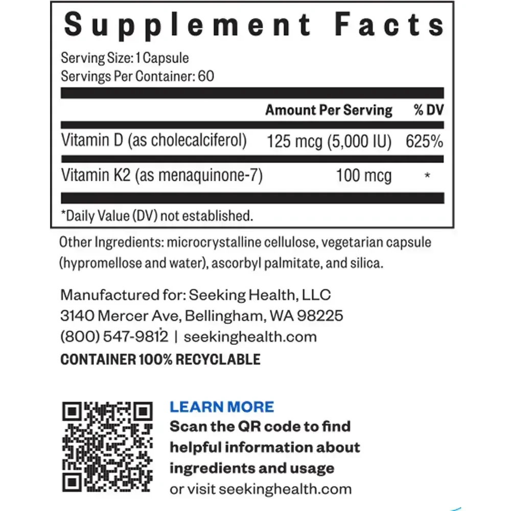 Product image for Vitamin D3 + K2.