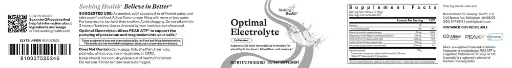 Product image for Optimal Electrolyte Unflavored.