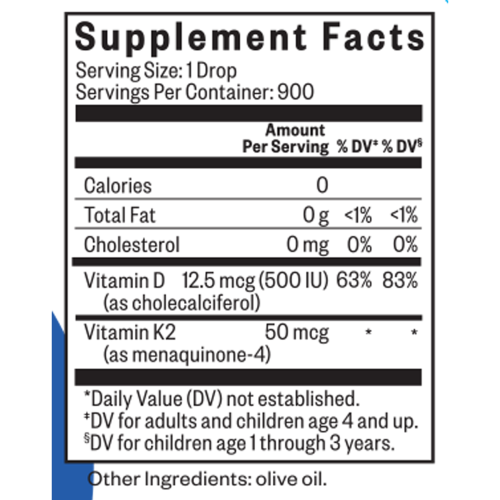 Product image for Optimal Vitamin D3 + K2 Drops.