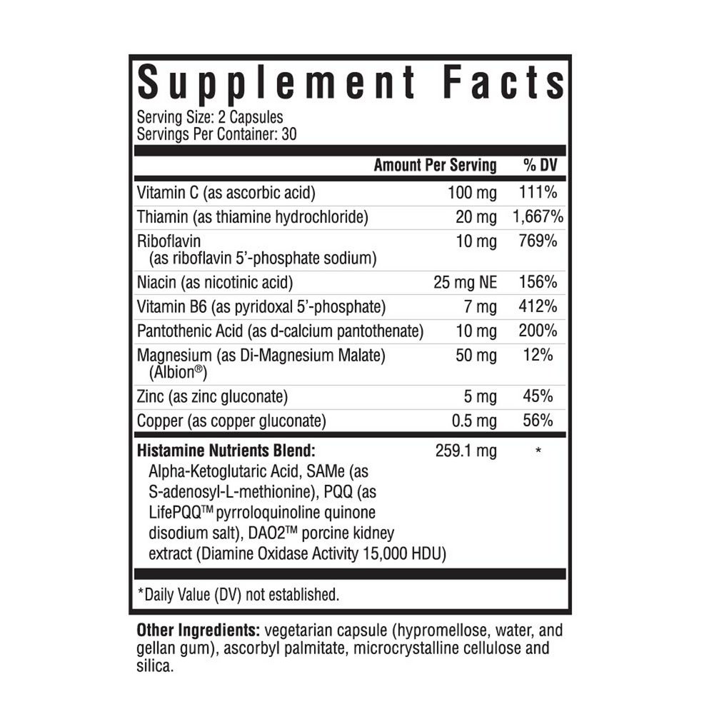 Product image for Histamine Nutrients (Formerly Histamine Block Plus).