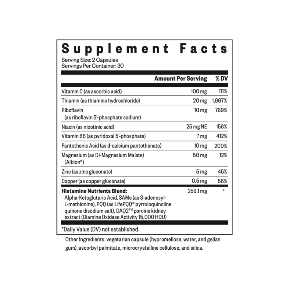 Product image for Histamine Nutrients (Formerly Histamine Block Plus).
