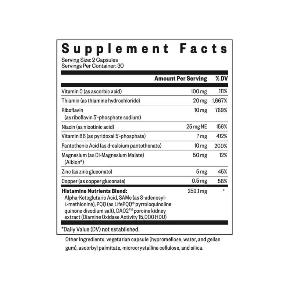 Product image for Histamine Nutrients (Formerly Histamine Block Plus).