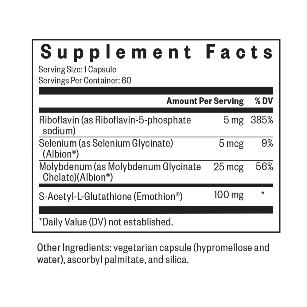 Product image for Glutathione with Cofactors.