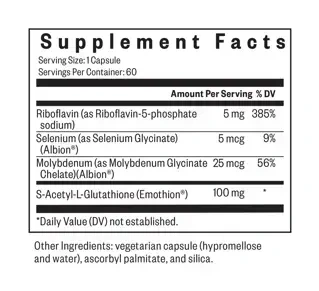 Product image for Glutathione with Cofactors.