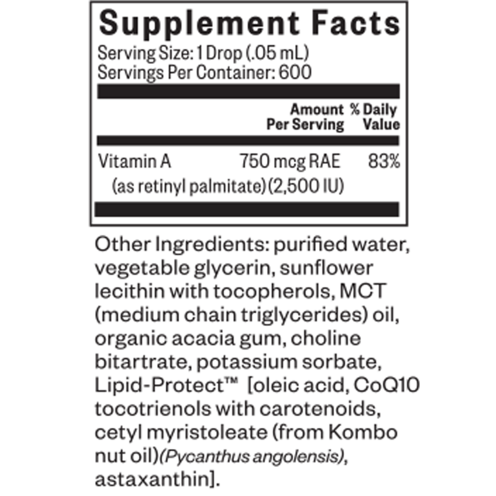 Product image for Vitamin A Drops 2500IU.