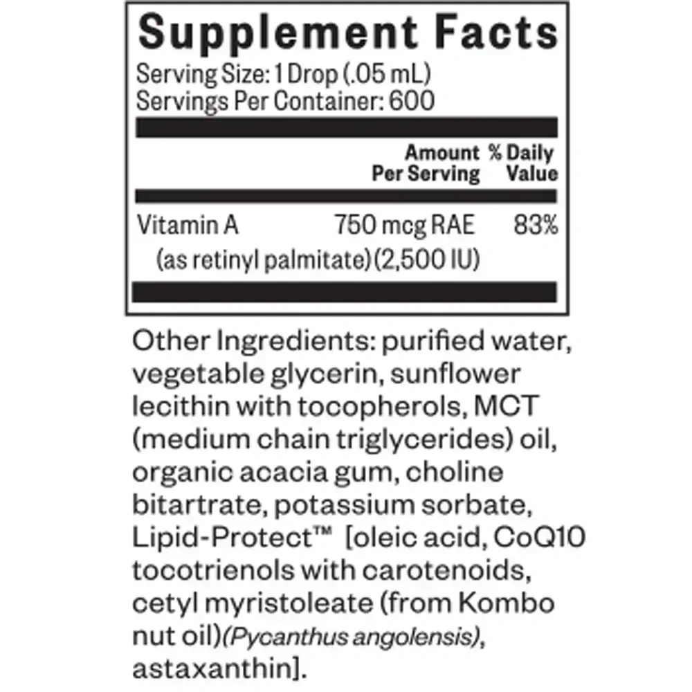 Product image for Vitamin A Drops 2500IU.