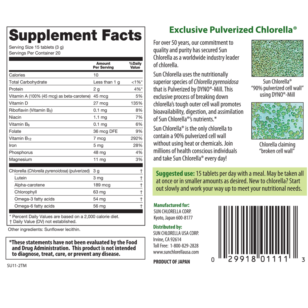 Product image for Sun Chlorella 200mg.