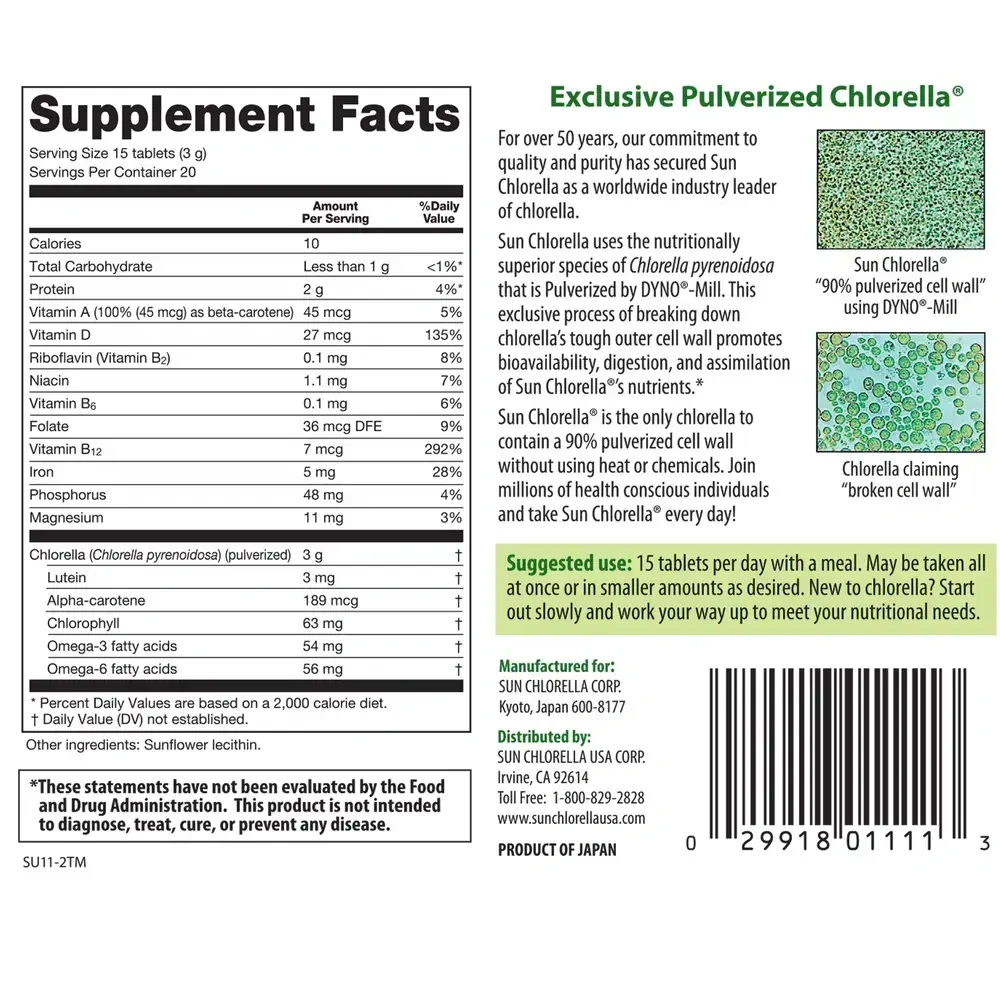 Product image for Sun Chlorella 200mg.
