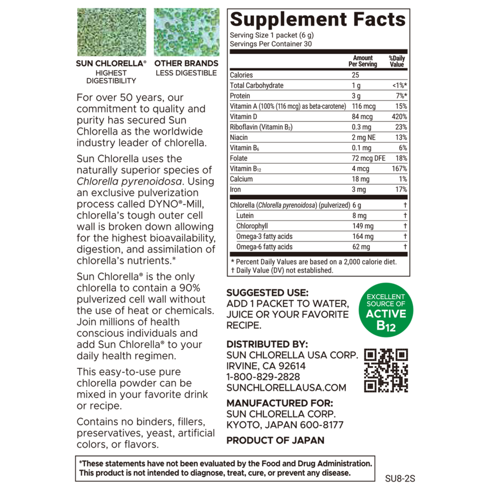 Product image for Sun Chlorella Powder.