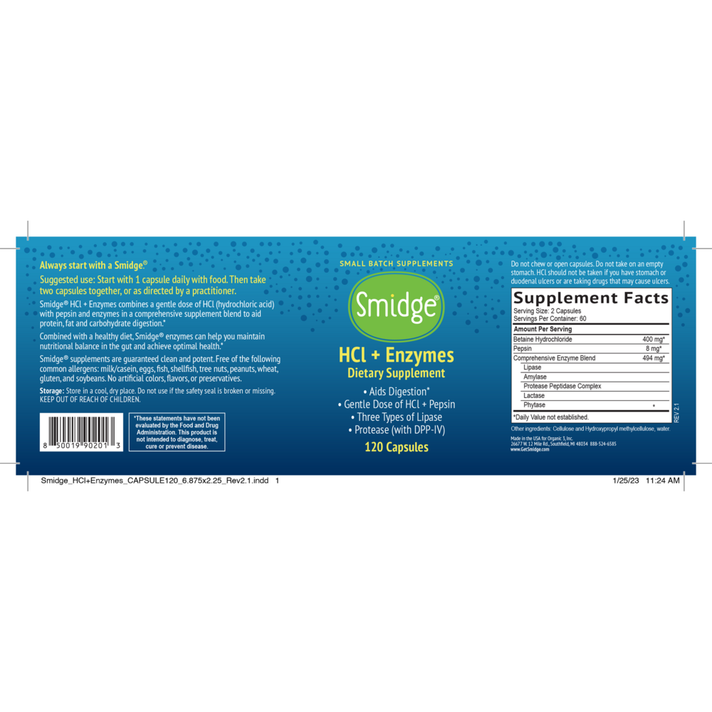Product image for Smidge® HCl + Enzymes.