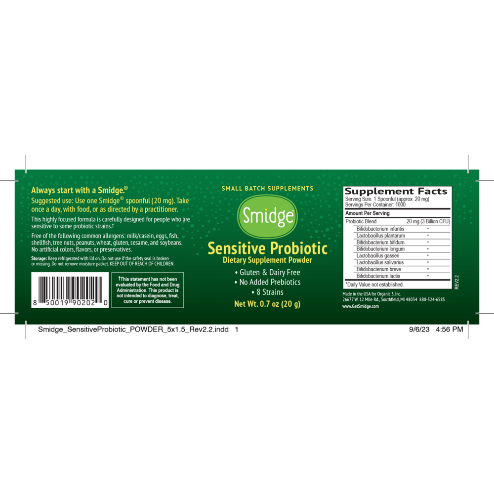 Product image for Smidge® Sensitive Probiotic.