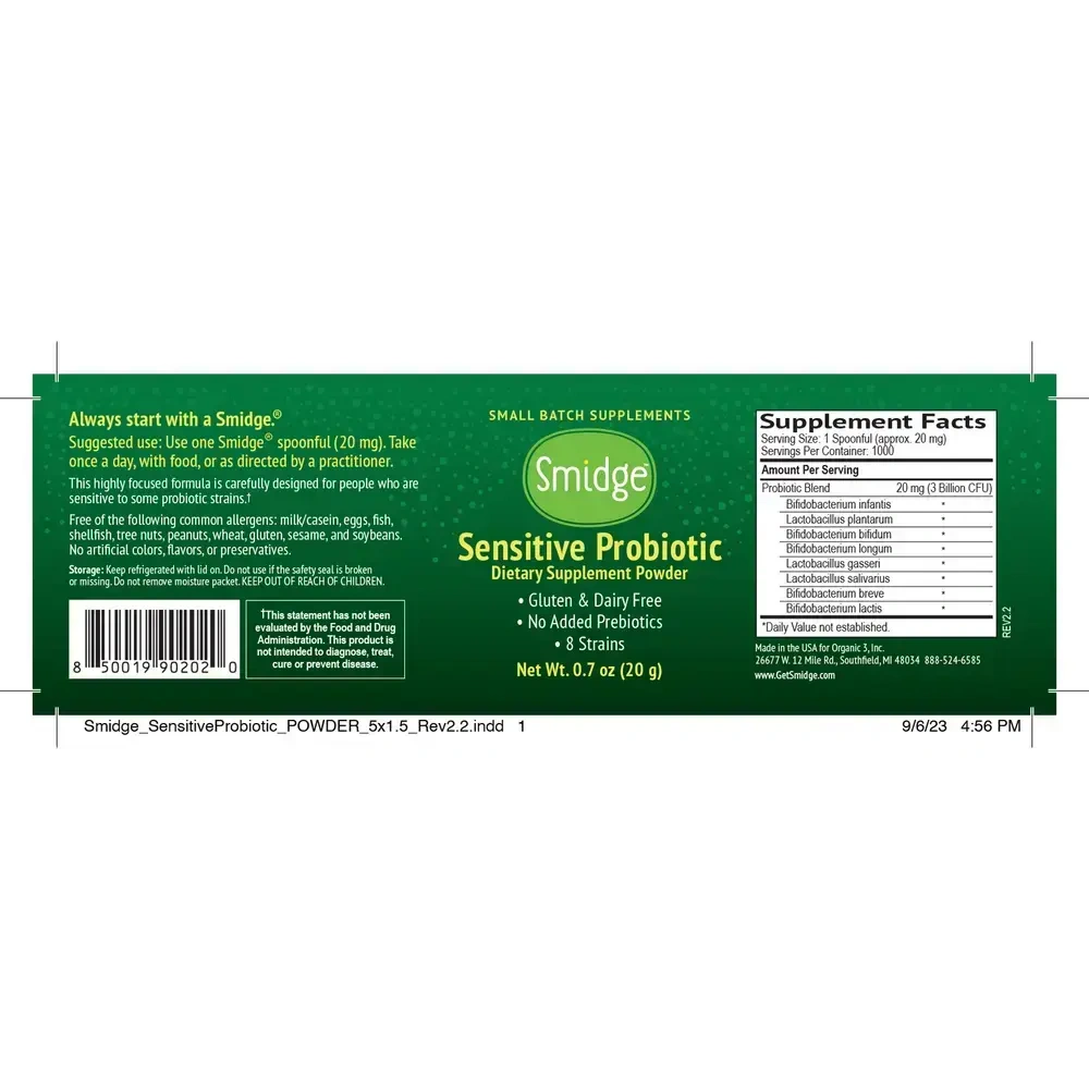 Product image for Smidge® Sensitive Probiotic.