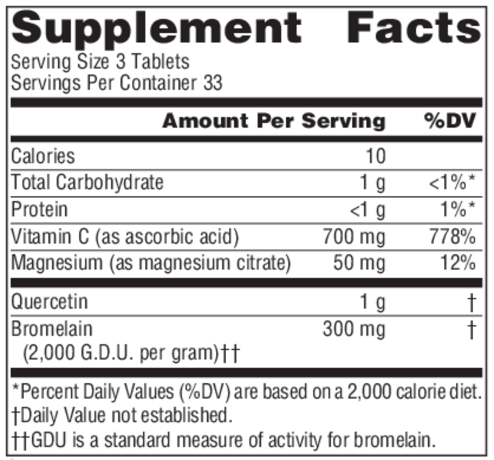 Product image for Activated Quercetin Tablets.