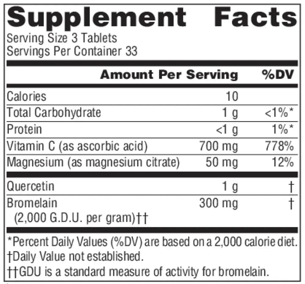 Product image for Activated Quercetin Tablets.