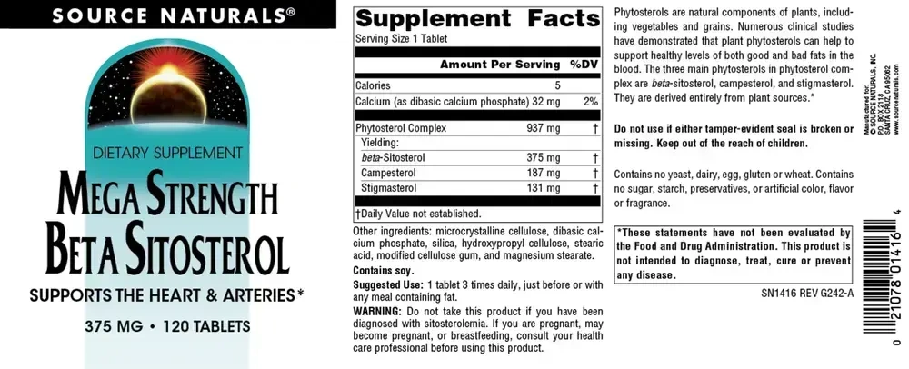 Product image for Beta Sitosterol, Mega Strength.