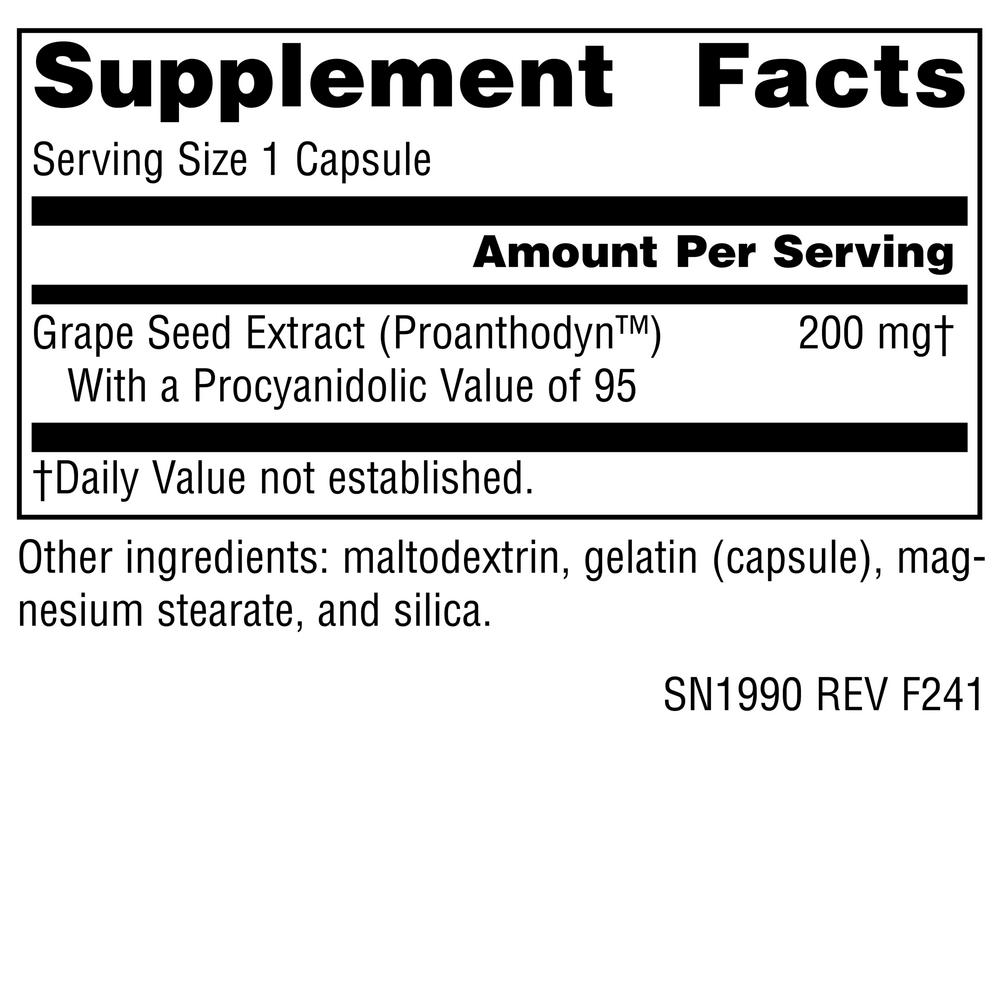 Product image for Grape Seed Extract 200mg.