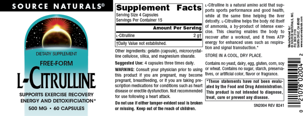 Product image for L-Citrulline 500mg.