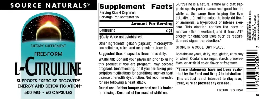 Product image for L-Citrulline 500mg.