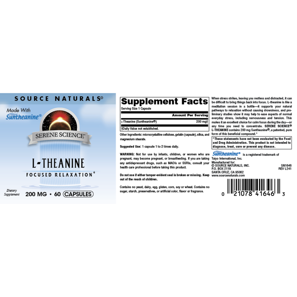 Product image for L-Theanine 200mg.