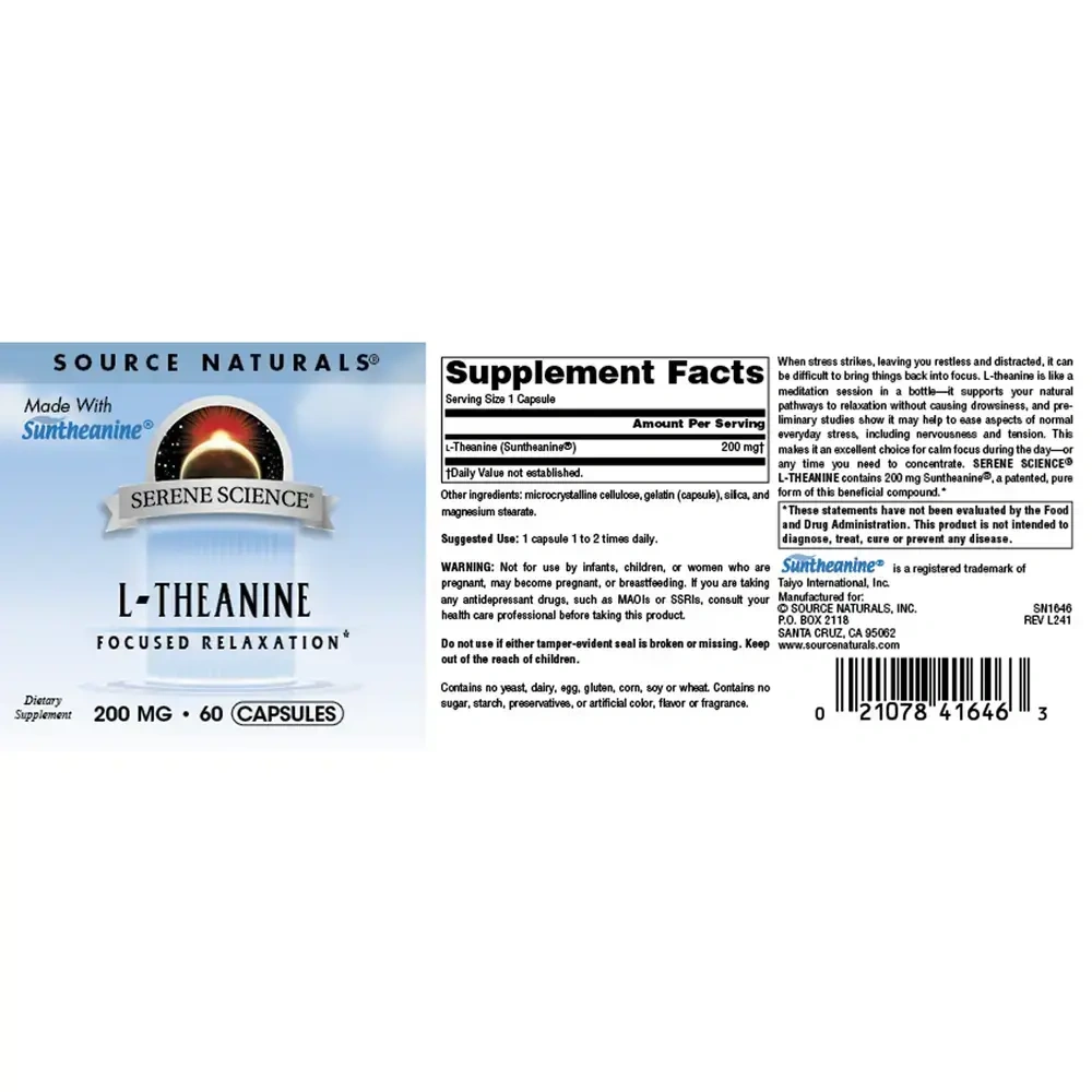 Product image for L-Theanine 200mg.