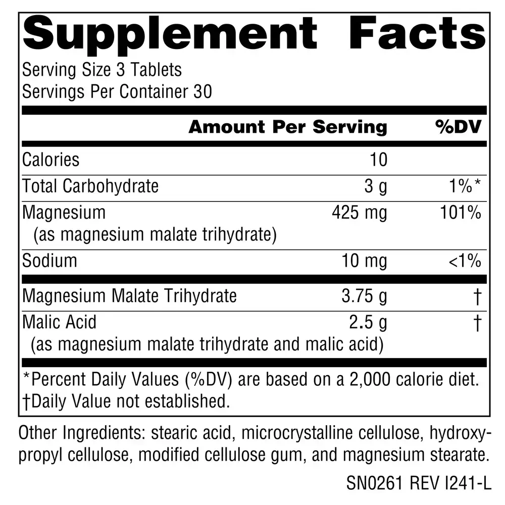 Product image for Magnesium Malate 1250mg.