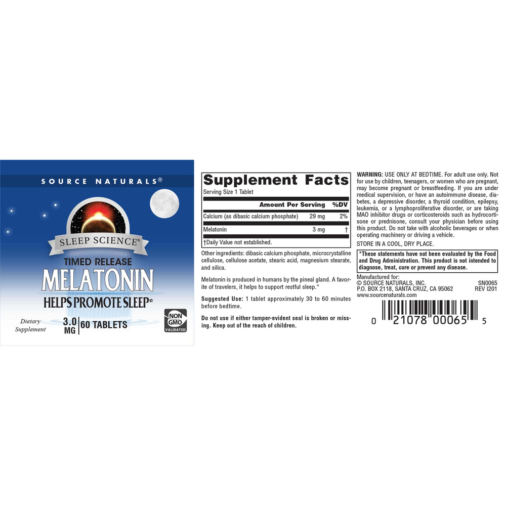 Product image for Sleep Science® Melatonin 3mg Time Release.