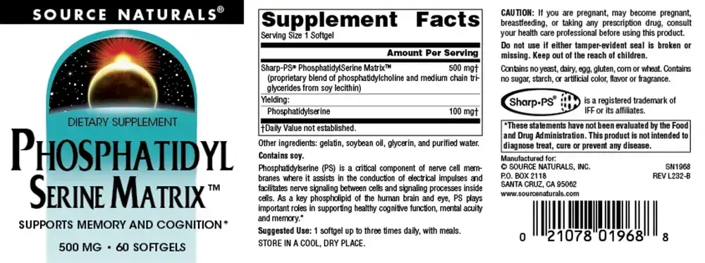 Product image for Phosphatidyl Serine Matrix™.