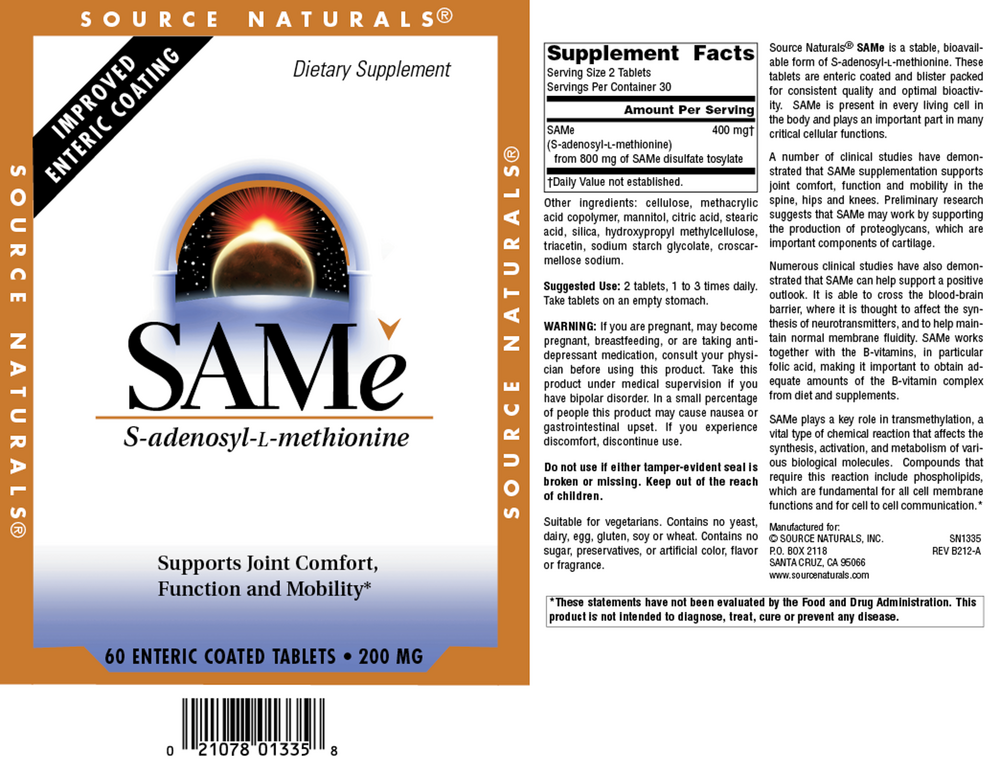 Product image for SAMe 200mg.