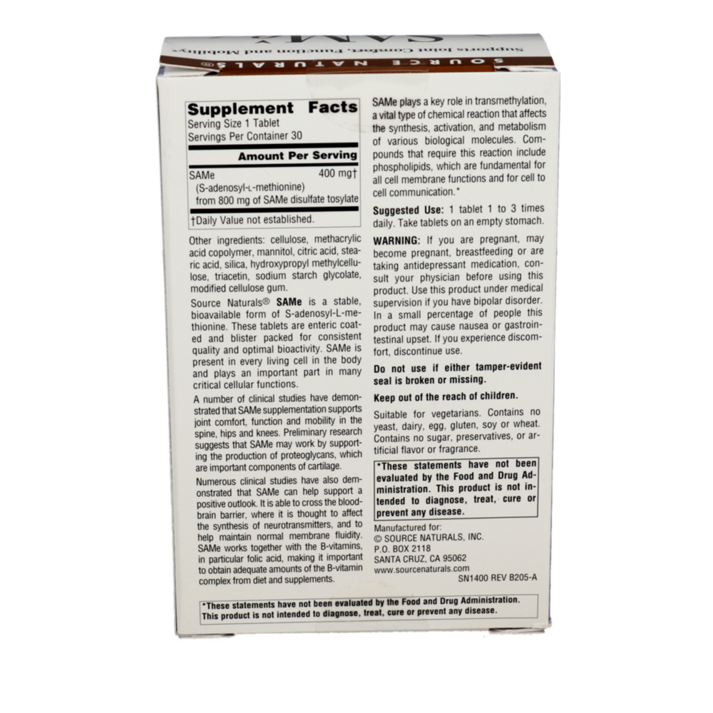 Product image for SAMe 400mg.