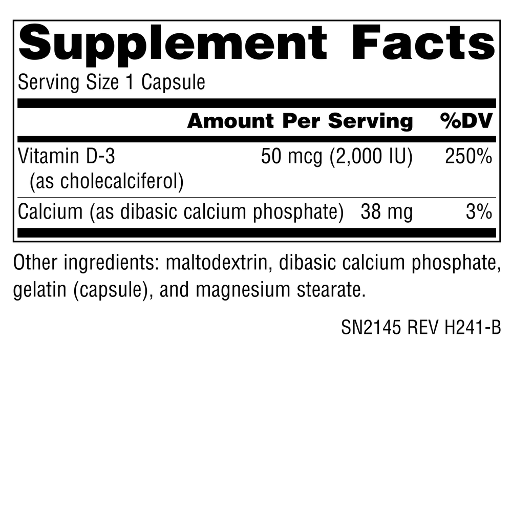 Product image for Vitamin D3 2000IU.