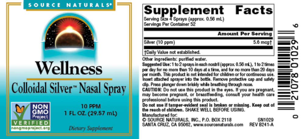 Product image for Wellness Colloidal Silver™ Nasal Spray.