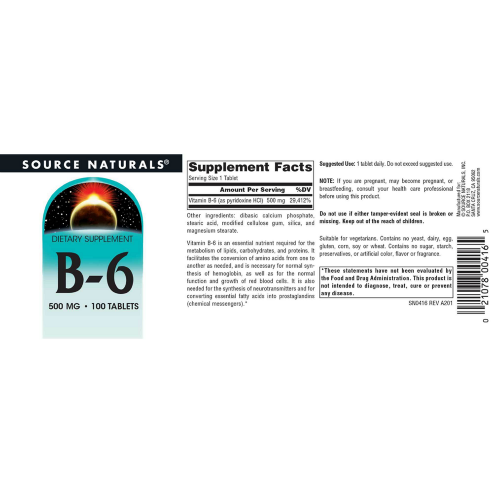 Product image for B-6 Immune System Support 500mg.