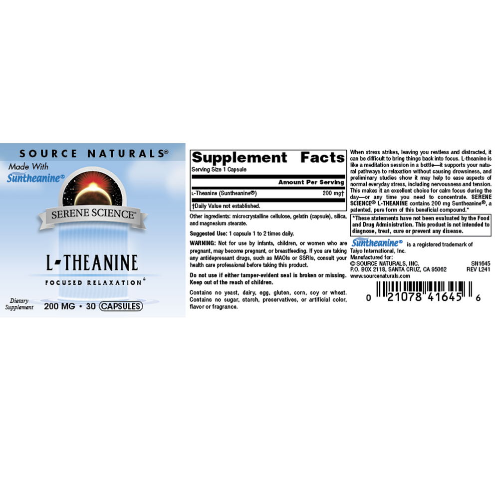 Product image for L-Theanine 200mg.