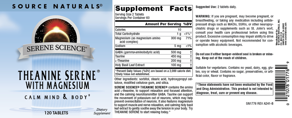 Product image for Serene Science® Theanine Serene® with Magnesium.