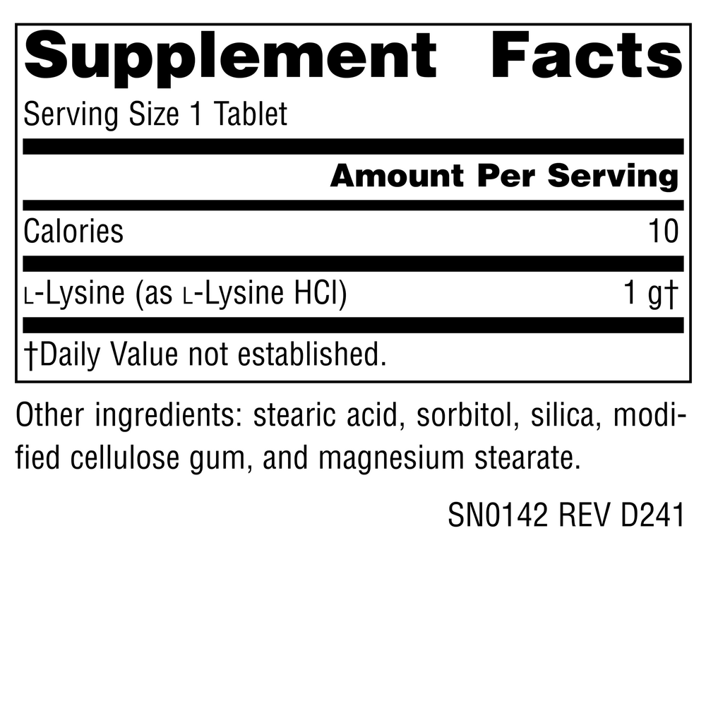 Product image for L-Lysine 1,000mg.