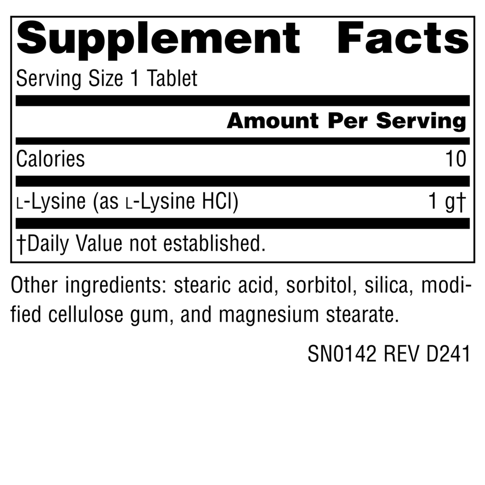 Product image for L-Lysine 1,000mg.