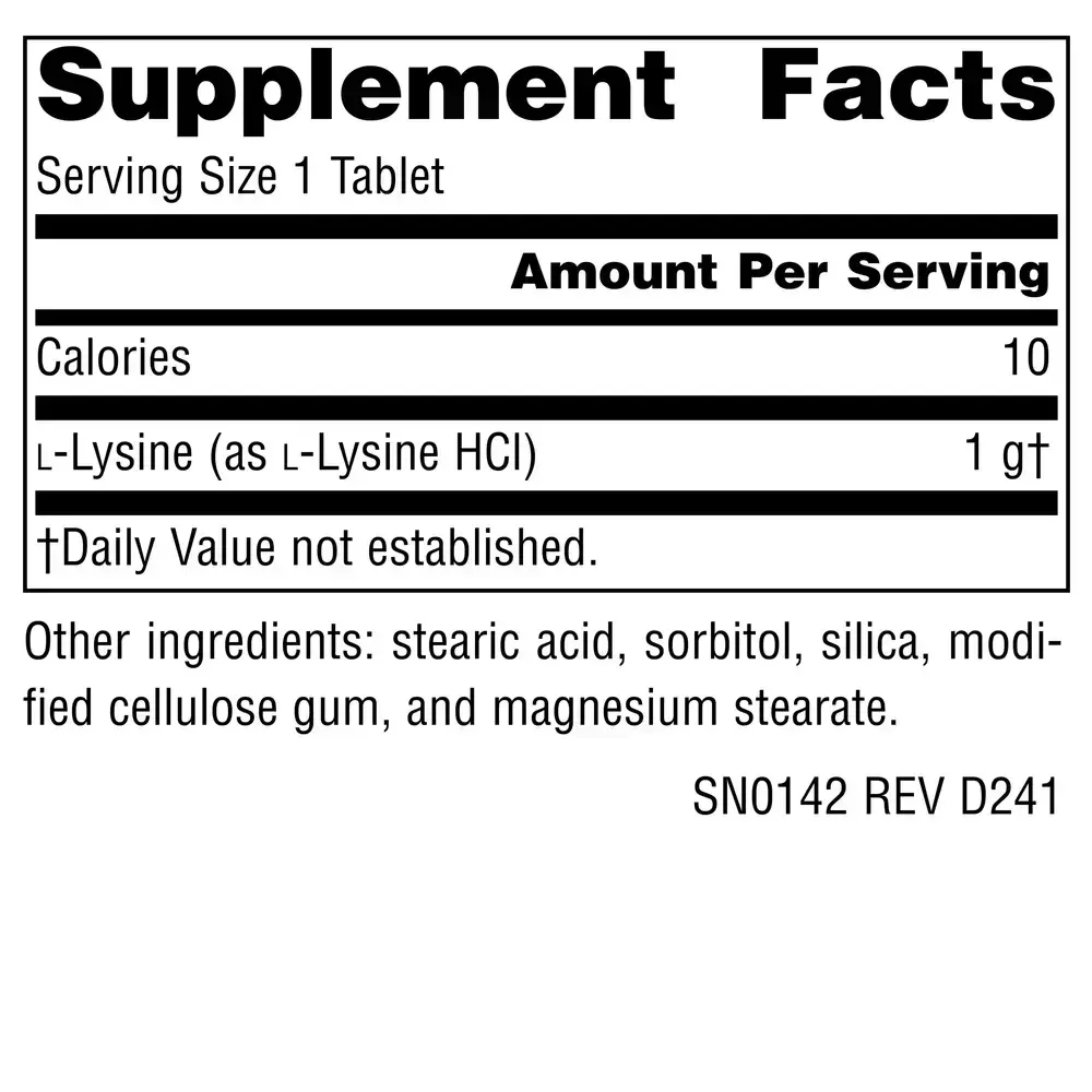 Product image for L-Lysine 1,000mg.