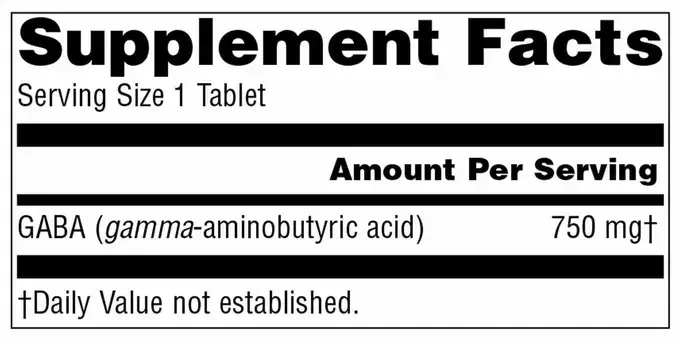 Product image for GABA 750mg.