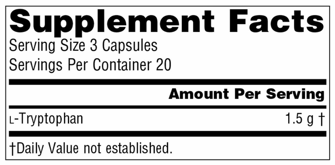 Product image for L-Tryptophan 500mg.