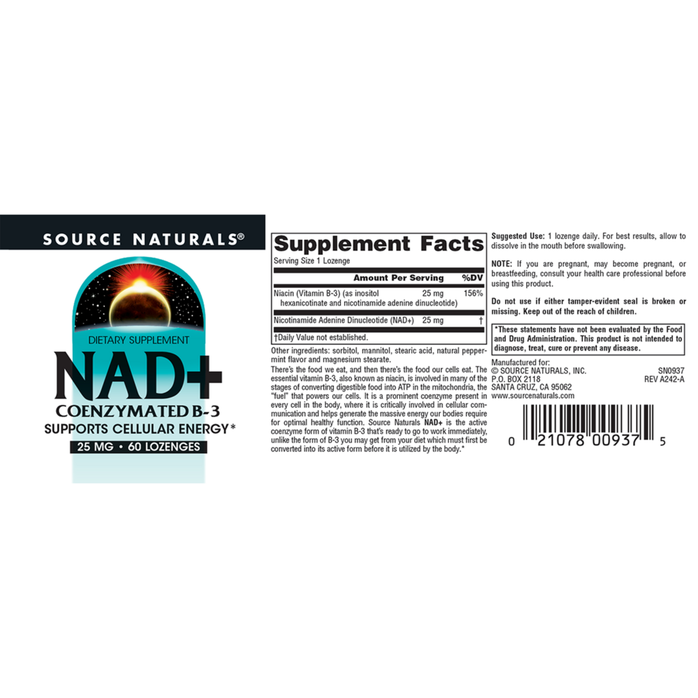 Product image for NAD+ Coenzymated™ B-3 25 mg.