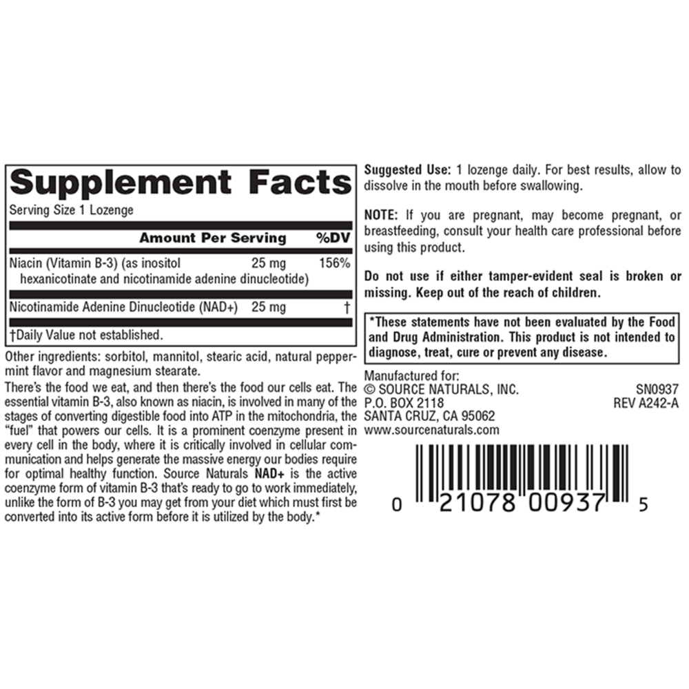 Product image for NAD+ Coenzymated™ B-3 25 mg.
