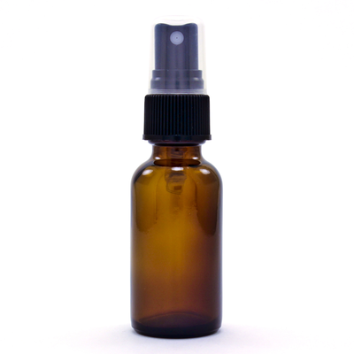 Amber Bottle Round w/Atomizer 1 Ounce